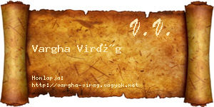 Vargha Virág névjegykártya